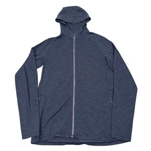 Lululemon Surge Warm Full Zip Hoodie Mens Large Blue Heathered Athletic Jacket